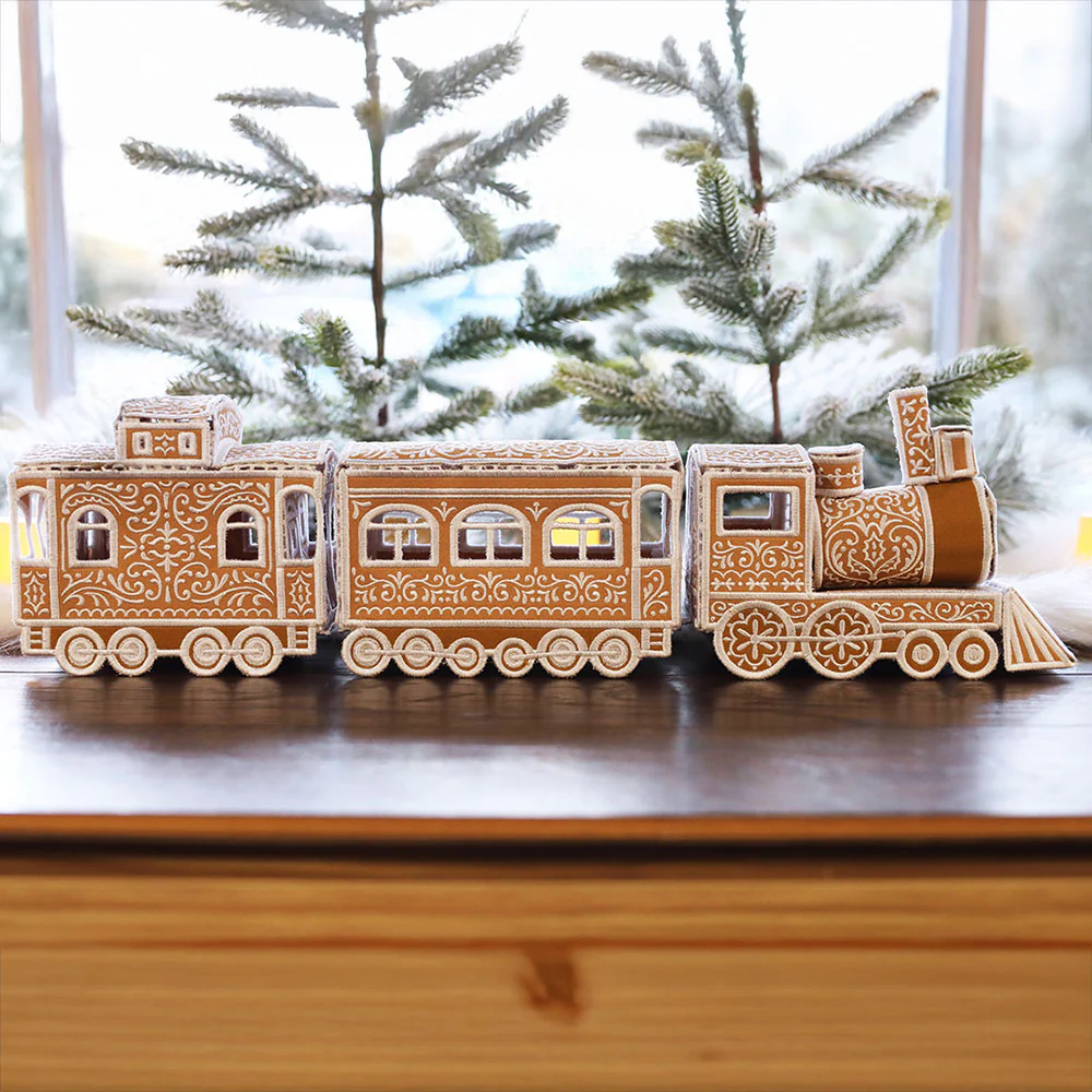 3D Christmas Gingerbread Train Car (In-the-Hoop) - Image 12