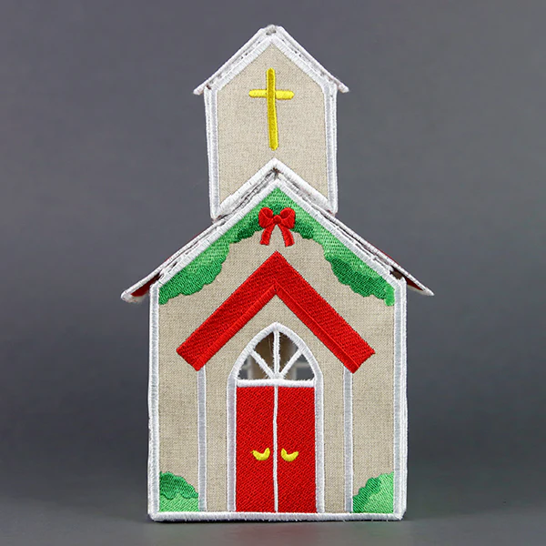 3D Christmas Village - Country Church (In-the-Hoop) - Image 3