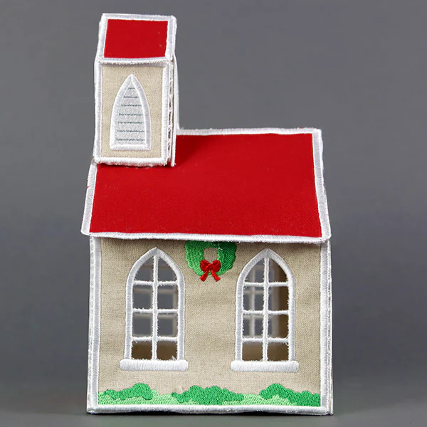 3D Christmas Village - Country Church (In-the-Hoop) - Image 6