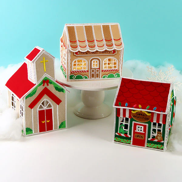 3D Christmas Village - Country Church (In-the-Hoop) - Image 7