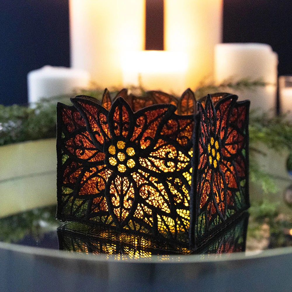 3D Poinsettia Lantern (Lace) - Image 5