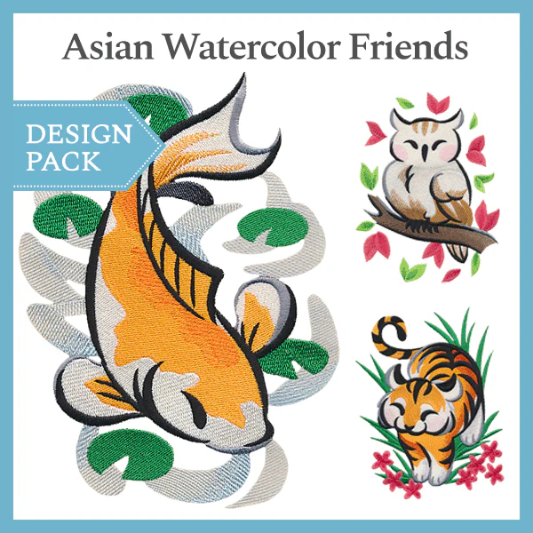 A Asian Watercolor Friends Design Pack - Image 3