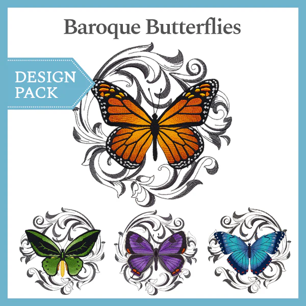 A Baroque Butterflies Design Pack - Image 3