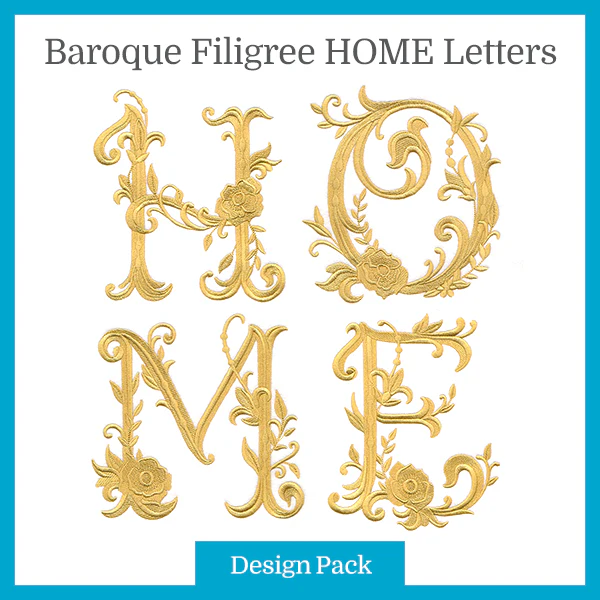 A Baroque Filigree HOME Letters in Bloom Design Pack - Image 2