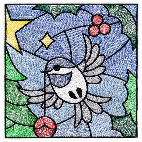 A Birds at Christmas Tree Scene Square 2 - Image 9