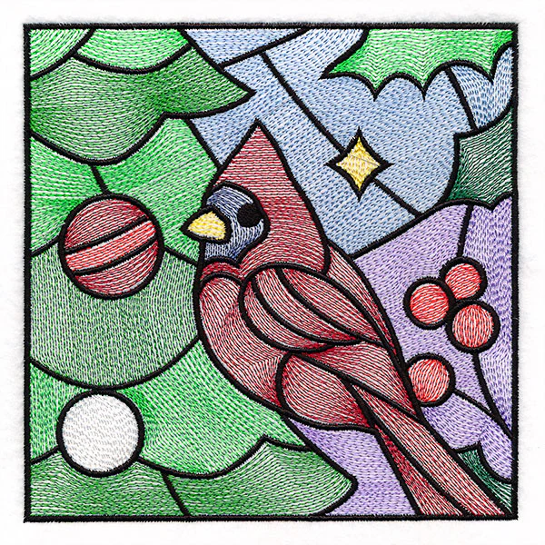 A Birds at Christmas Tree Scene Square 4 - Image 5