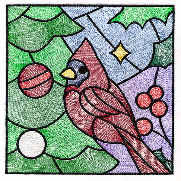 A Birds at Christmas Tree Scene Square 4 - Image 9