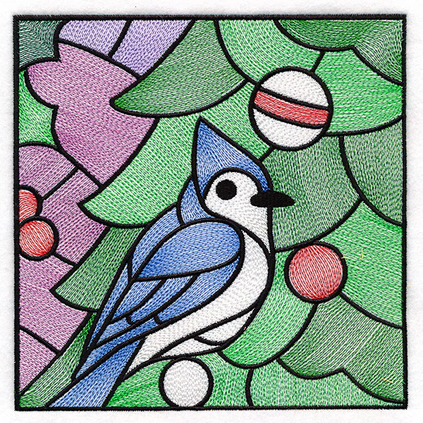 A Birds at Christmas Tree Scene Square 5 - Image 3
