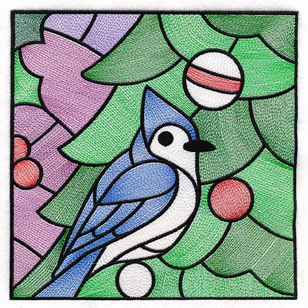 A Birds at Christmas Tree Scene Square 5 - Image 9
