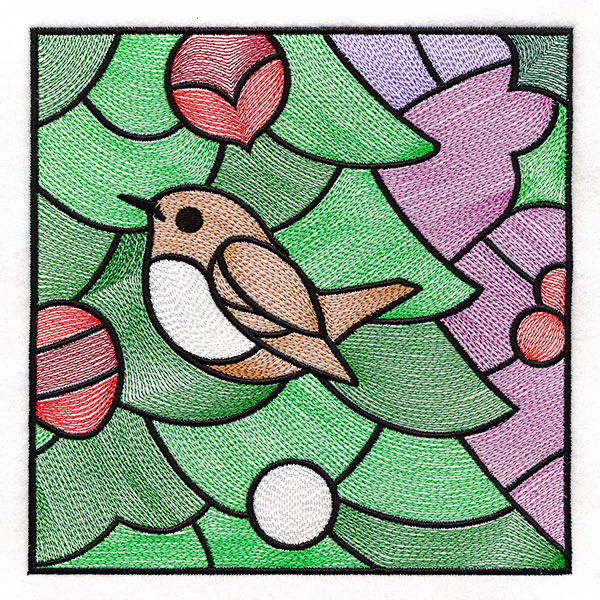 A Birds at Christmas Tree Scene Square 6 - Image 3