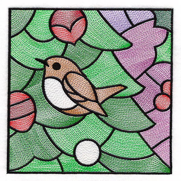A Birds at Christmas Tree Scene Square 6 - Image 5
