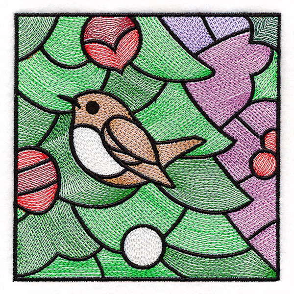 A Birds at Christmas Tree Scene Square 6 - Image 7