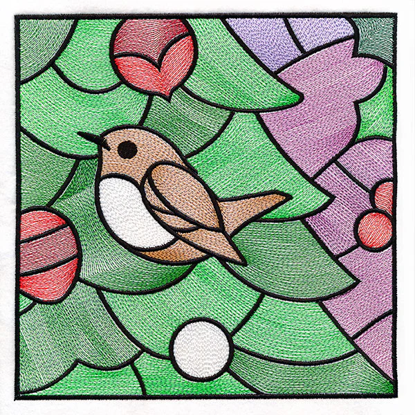 A Birds at Christmas Tree Scene Square 6 - Image 9