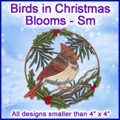 A Birds in Christmas Blooms Design Pack - Image 5