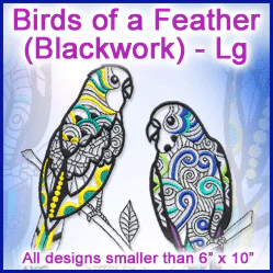 A Birds of a Feather Blackwork Design Pack - Image 3