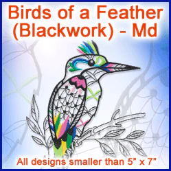 A Birds of a Feather Blackwork Design Pack - Image 4