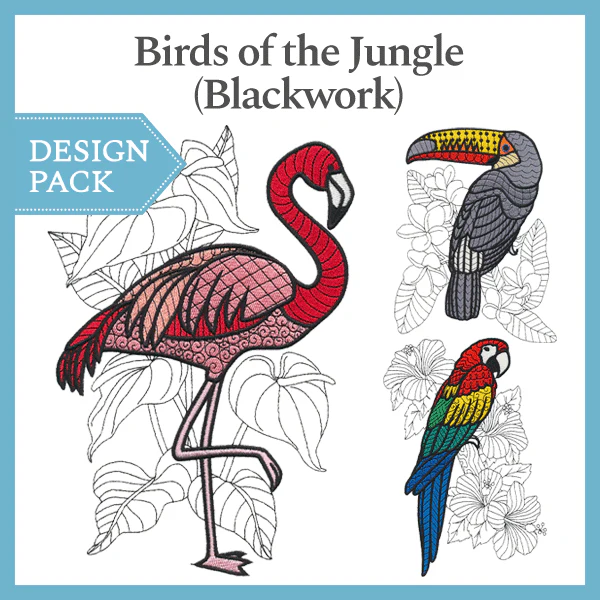 A Birds of the Jungle (Blackwork) Design Pack - Image 3