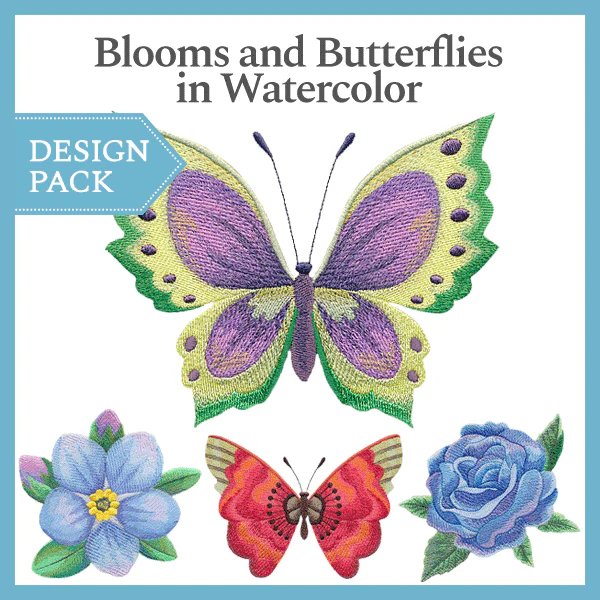 A Blooms and Butterflies in Watercolor Design Pack - Image 2