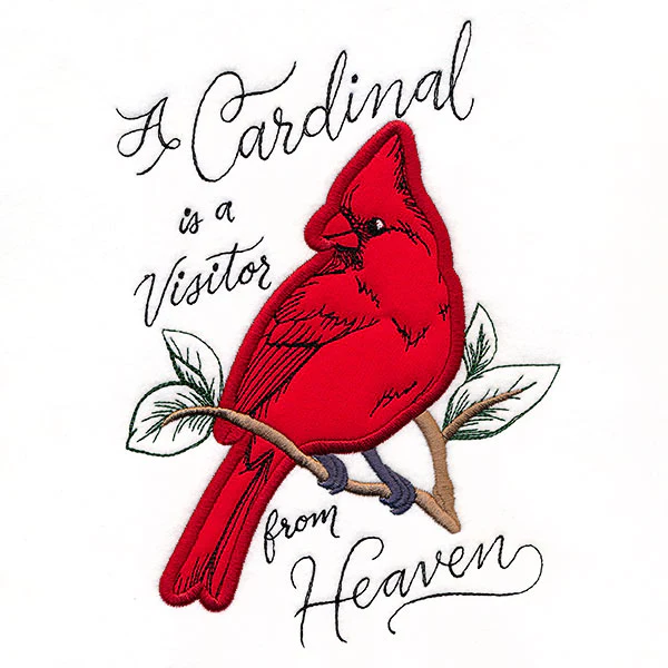 A Cardinal is a Visitor from Heaven (Applique) - Image 3