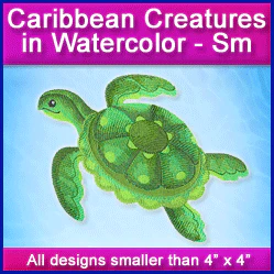 A Caribbean Creatures in Watercolor Design Pack - Image 3