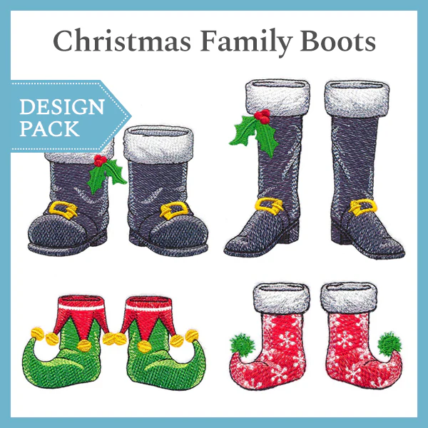 A Christmas Family Boots Design Pack - Image 3