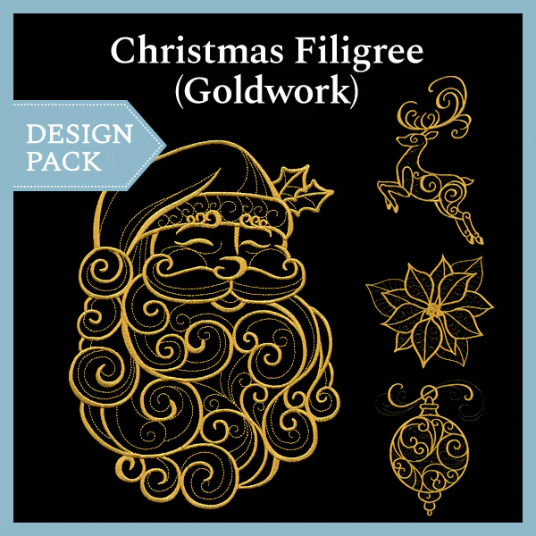 A Christmas Filigree (Goldwork) Design Pack - Image 2
