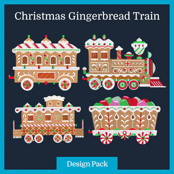 A Christmas Gingerbread Train Design Pack - Image 3