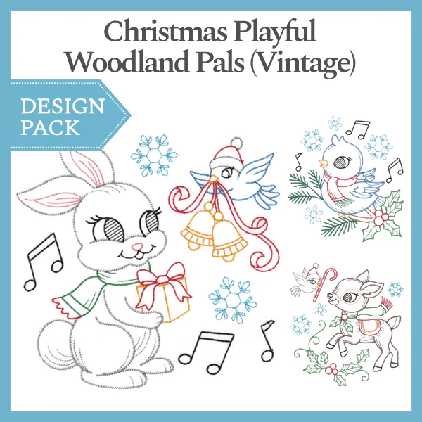 A Christmas Playful Woodland Pals (Vintage) Design Pack - Image 2