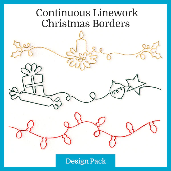 A Continuous  Linework Christmas Borders Design Pack - Image 3