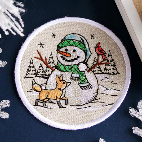 A Country Snowman Coasters (In-the-Hoop) Design Pack - Image 5