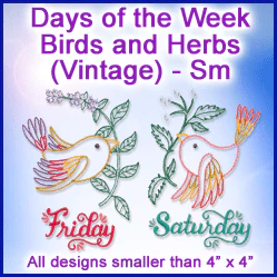 A Days of the Week Birds and Herbs (Vintage) Design Pack - Image 2