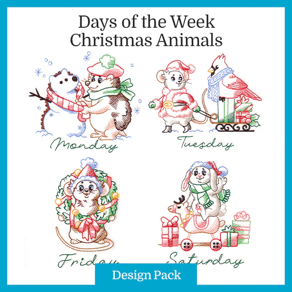 A Days of the Week Christmas Animals Design Pack - Image 3