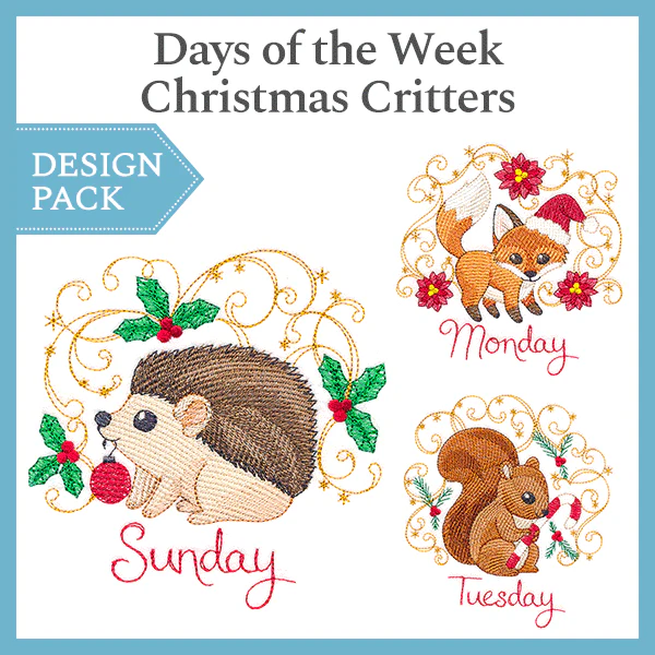 A Days of the Week Christmas Critters Design Pack - Image 2