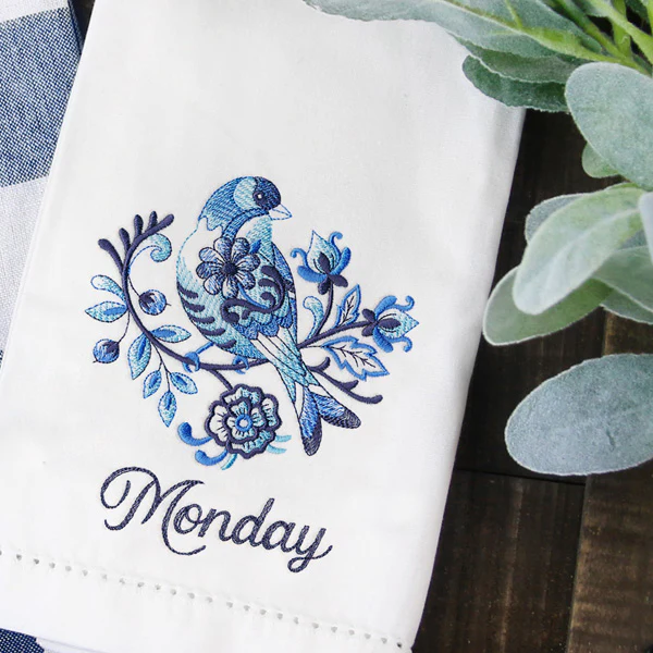 A Days of the Week Delft Blue Birds Design Pack - Image 4