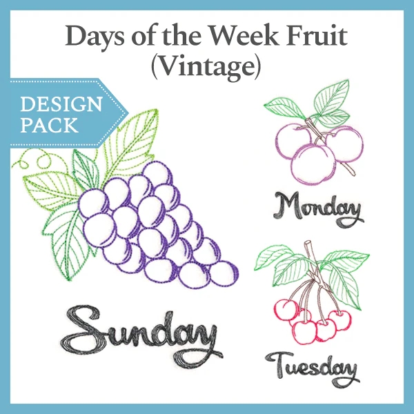 A Days of the Week Fruit (Vintage) Design Pack - Image 2
