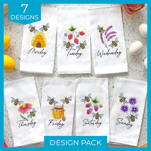 A Days of the Week Honeybees Design Pack - Image 2