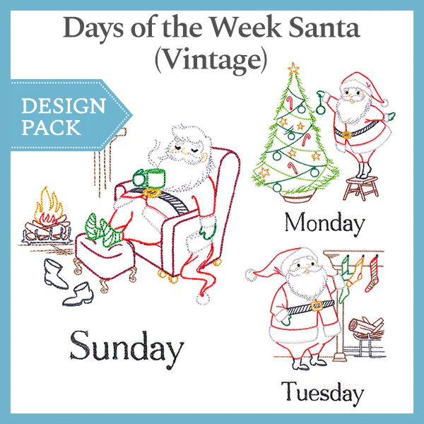 A Days of the Week Santa (Vintage) Design Pack - Image 3