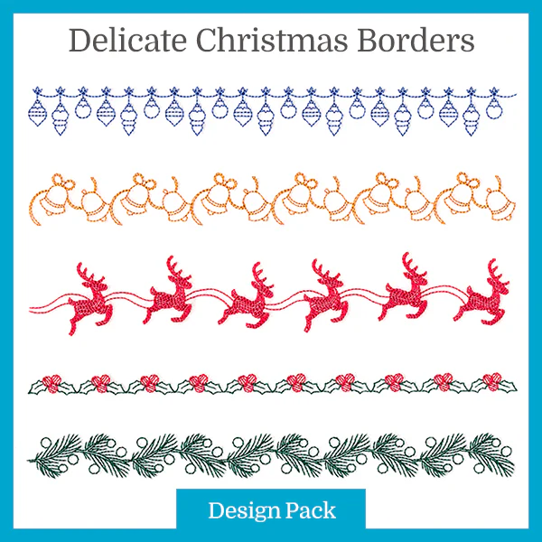 A Delicate Christmas Borders Design Pack - Image 5