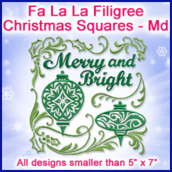 A Fa La La Filigree Christmas Squares Design Pack - Image 4