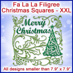 A Fa La La Filigree Christmas Squares Design Pack - Image 6