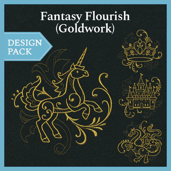 A Fantasy Flourish (Goldwork) Design Pack - Image 4