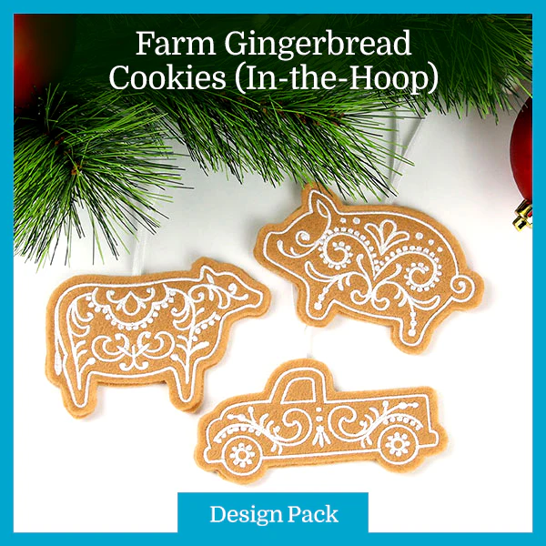 A Farm Gingerbread Cookies (In-the-Hoop) Design Pack - Image 3