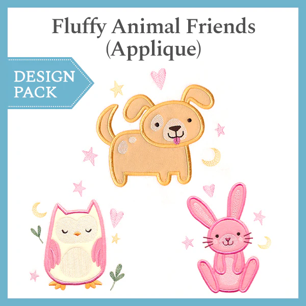 A Fluffy Animal Friends (Applique) Design Pack - Image 3