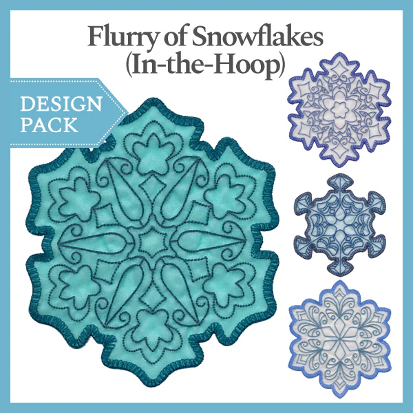 A Flurry of Snowflakes (In-the-Hoop) Design Pack - Image 3