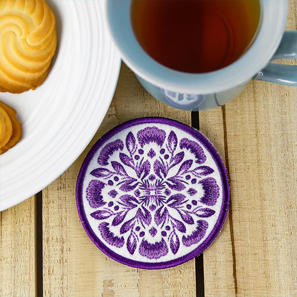 A Folk Flowers Coasters (In-the-Hoop) Design Pack - Image 18