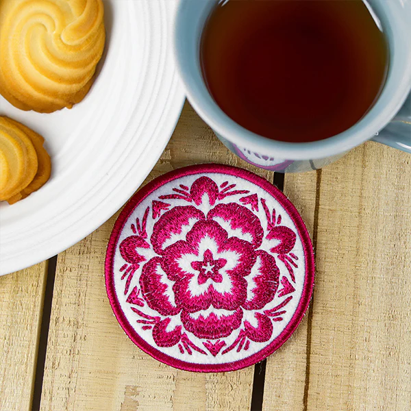 A Folk Flowers Coasters (In-the-Hoop) Design Pack - Image 19