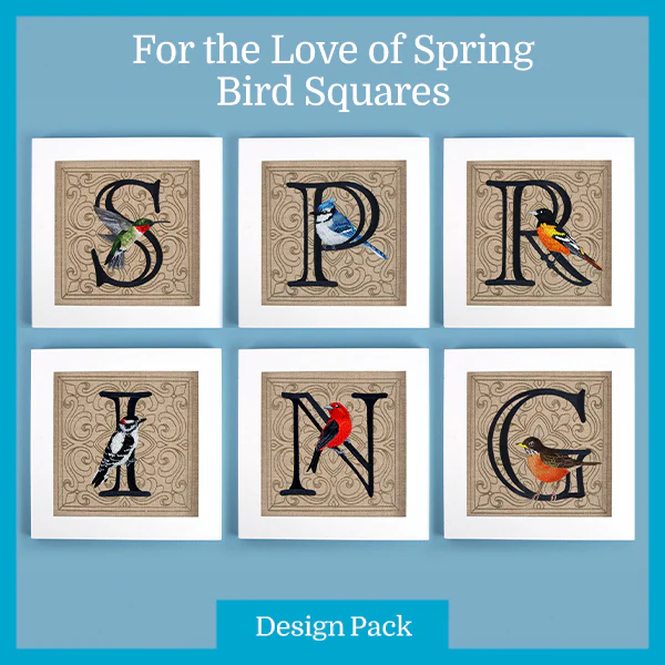 A For the Love of Spring Bird Squares Design Pack - Image 3