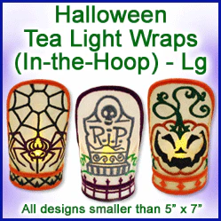 A Halloween Tea Light Wraps (In-the-Hoop) Design Pack - Image 3