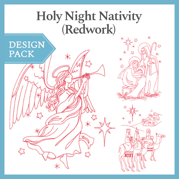 A Holy Night Nativity (Redwork) Design Pack - Image 2