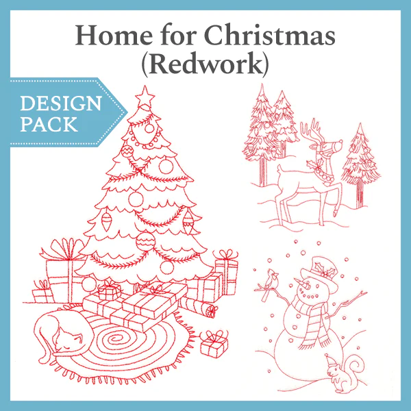 A Home for Christmas (Redwork) Design Pack - Image 2